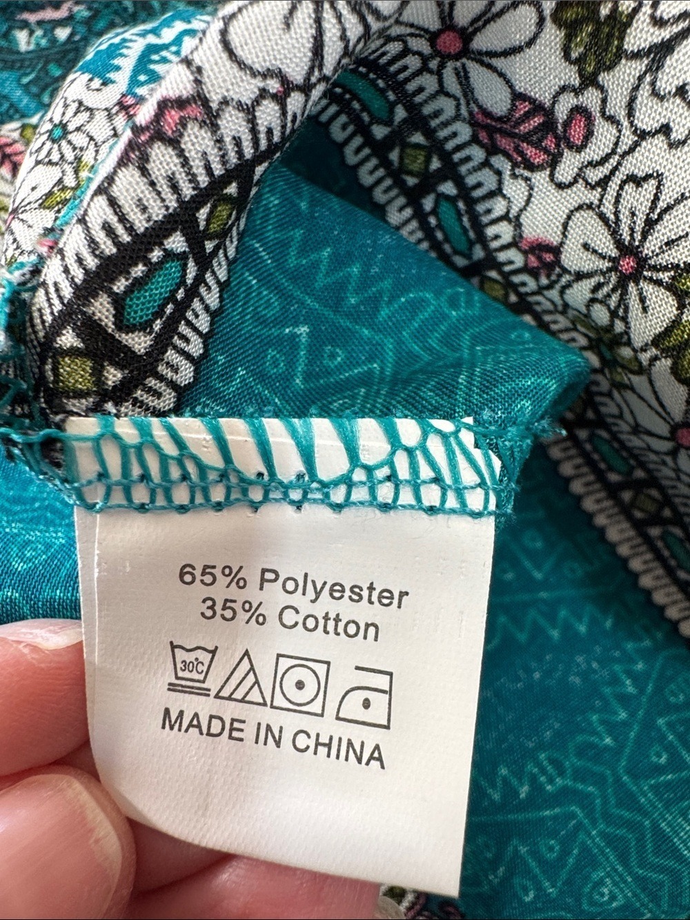 Teal Floral Button-Front Maxi Dress Cottagecore Boho Large - Picture 7 of 10